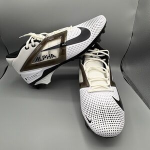 Nike Men's 14 Alpha Menace 4 Pro Football Cleats White/Black FZ7702-105 NEW